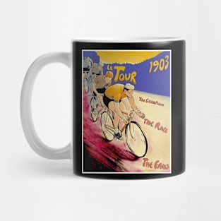 Le Tour Vintage 1903 Competing  Bicycle Racing Print Mug